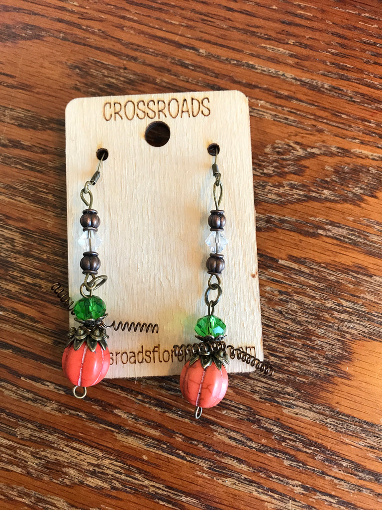 Pumpkin Bead Earrings