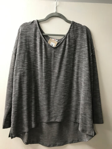 GeeGee V-Neck top-Gray