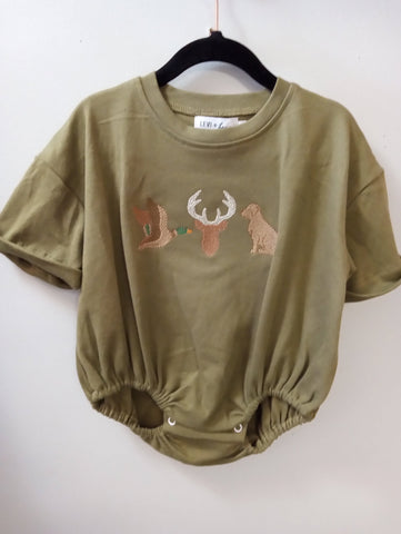 Boy 3 animal Hunt olive green bubble 