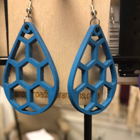 Honeycomb Earrings-Oasis Blue