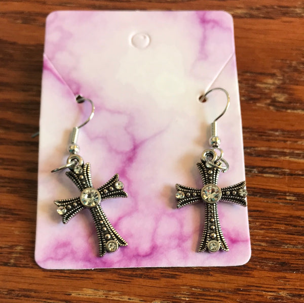 Assorted Earrings-Silver/BlackCross