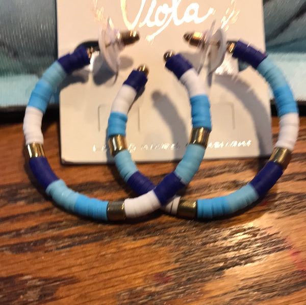 Colorful Beaded Loops-Blue