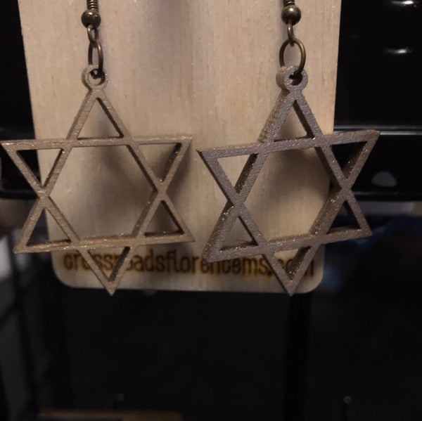 Star Of David Earrings-Gold