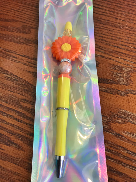 Sunflower Beaded Pens-Yellow/Orange