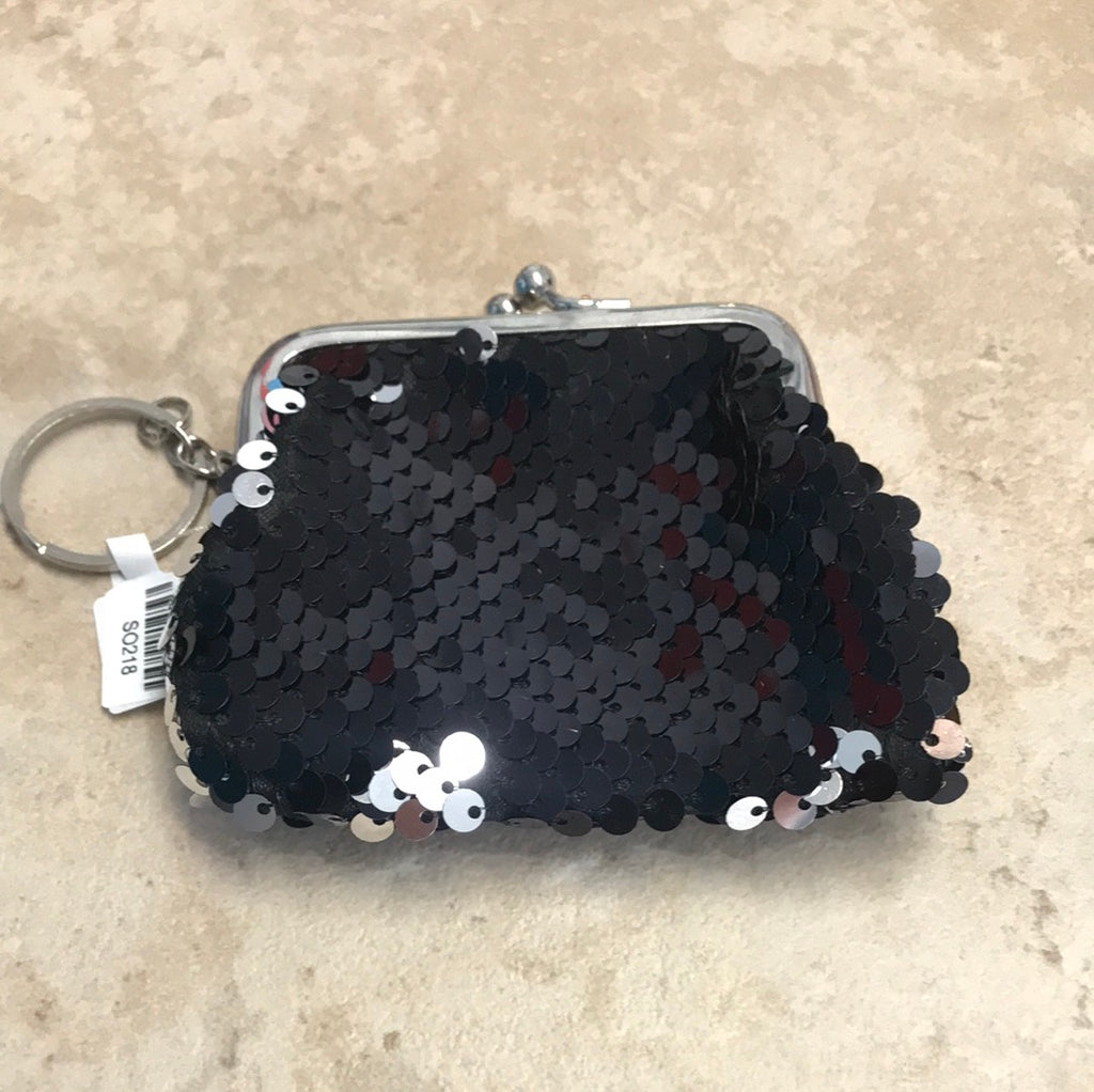 Black Sequin Coin Purse