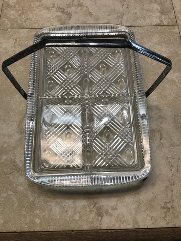 Section Glass Dish w/Handle