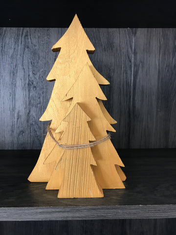 Set of 3 Wood Christmas Trees