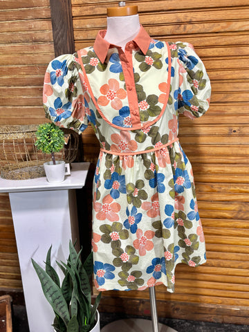 Umgee dress floral with button collar and yoke￼ Amanda Queen