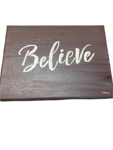 9" x 12" Canvas Painting "Believe"