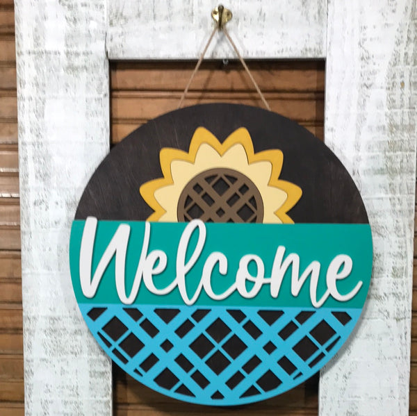 Handmade Door Hangers-Sunflower Welcome