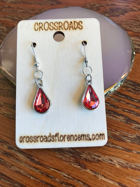 Birthstone Earrings-July-Ruby