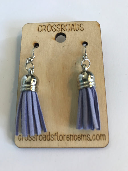 Tassel Earrings-Light purple