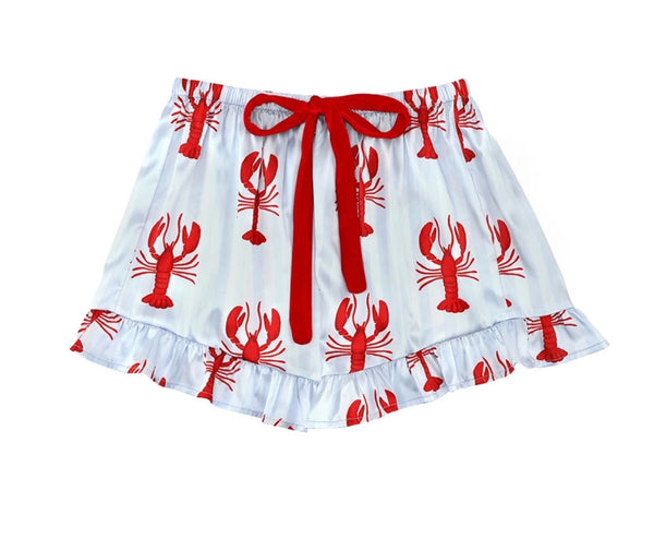 Bella Light Blue Lobster Print PJ Shorts Set – Women’s Pajamas Amanda Queen