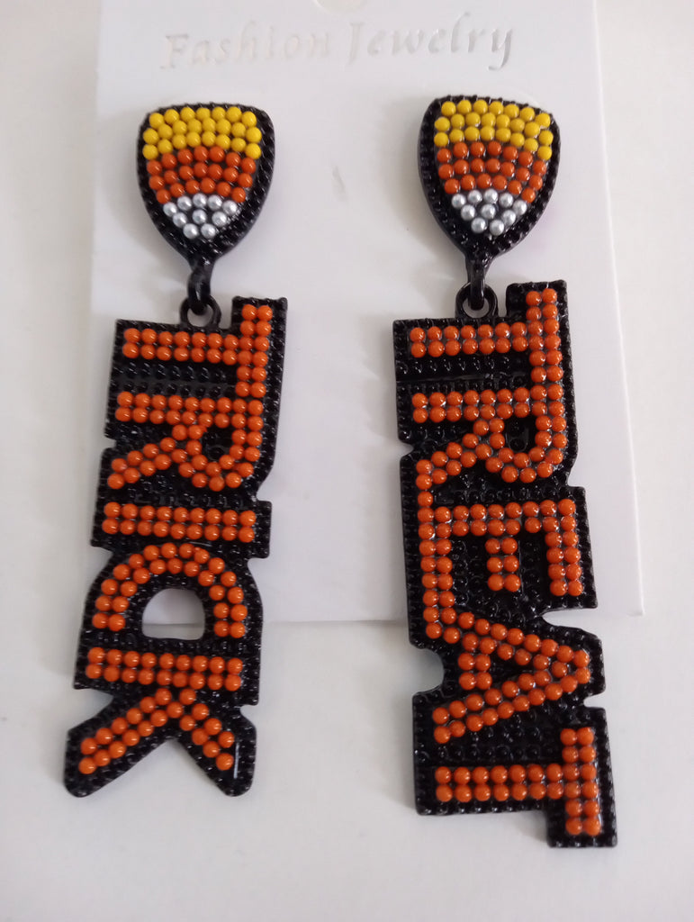 Candy Corn stud w/Trick Treat Earrings
