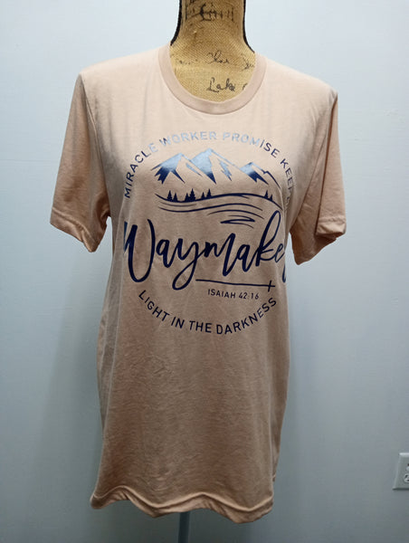 T-Shirt "Waymaker" Miracle Worker Promise Keeper Light in the Darkness-Isaiah 42:16 OhhMy! Gifts and Things, LLC
