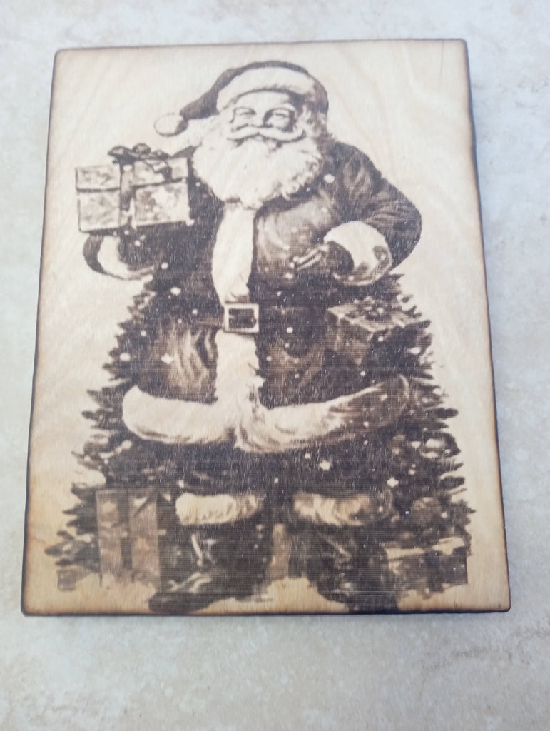 Christmas-8.5" x 6.5" Wood Burned Wall Decor