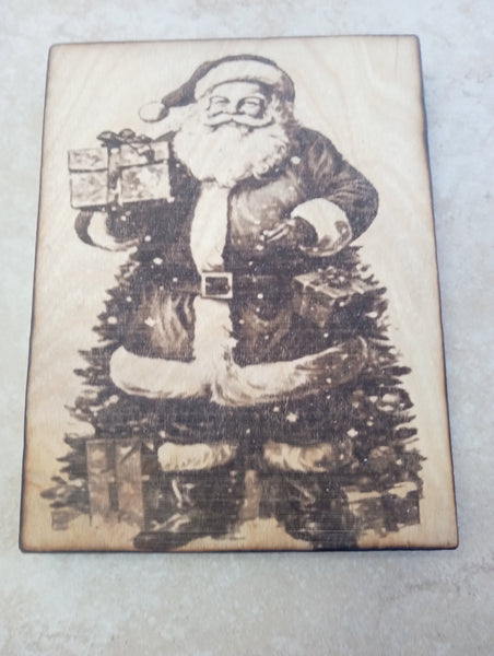 Christmas-8.5" x 6.5" Wood Burned Wall Decor