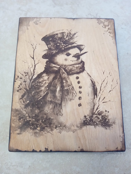 Christmas-8.5" x 6.5" Wood Burned Wall Decor