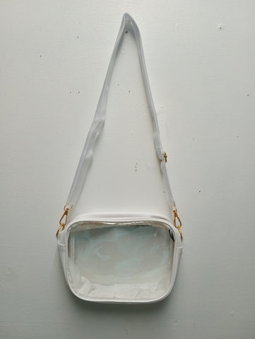 Clear Stadium Bag with Adjustable White Strap | 8 x 6