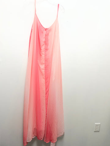 Pink Lily Large Coral/Mauve/White Spagetti Strap Evening Gown Shirley Ollison