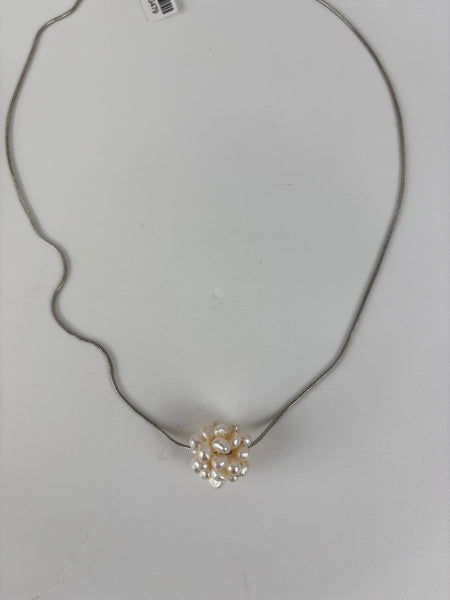 Silver Pearl Cluster Necklace 18" - Elegant Chain Pendant for Women & Gifts OhhMy! Gifts and Things, LLC