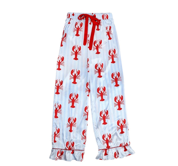 Bella Light Blue Lobster Print PJ Pants Set – Women’s Pajamas Amanda Queen
