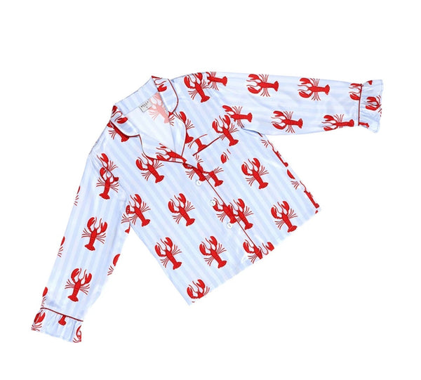 Bella Light Blue Lobster Print PJ Pants Set – Women’s Pajamas Amanda Queen