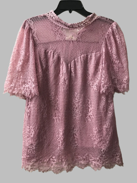 Entro Pink Lace Top-Small