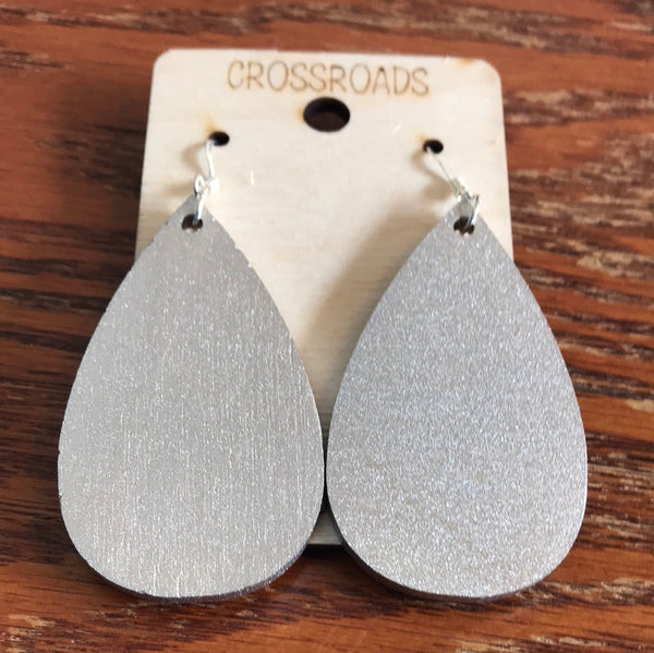 Teardrop Solid Earrings-Silver