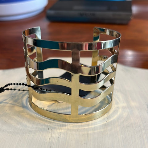 Metallic Cuff Bracelet - Goldtone