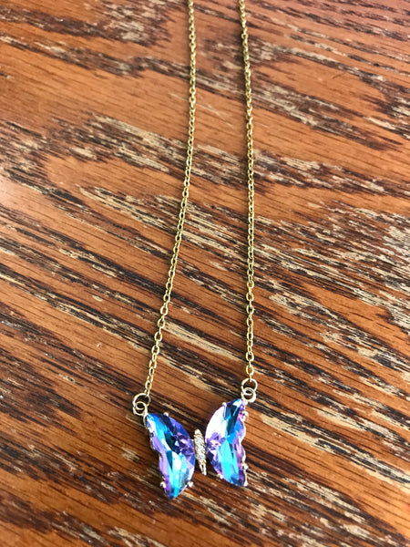 Butterfly Necklaces-Blue/Purple