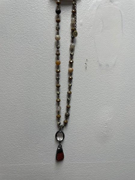 "Dylan assorted long beaded necklaces, handcrafted boho statement jewelry with colorful beads and unique artisan designs"