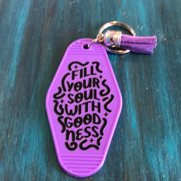 Handmade Motel Keychains-Pink-Fill Your Soul With Goodness