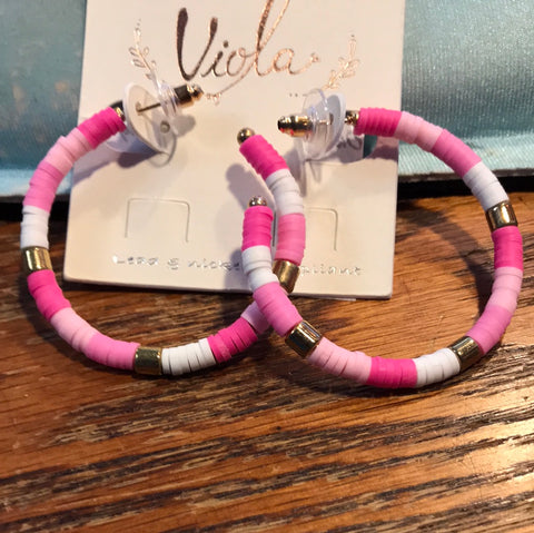 Colorful Beaded Loops-Pink