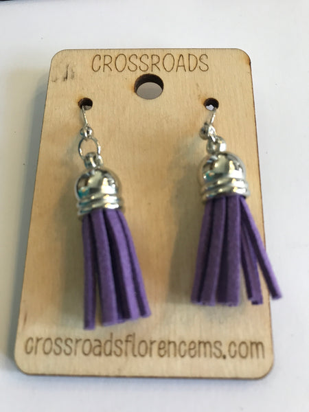 Tassel Earrings-Purple