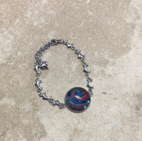 Bracelet - Hand Painted w/ Dolphin Chain