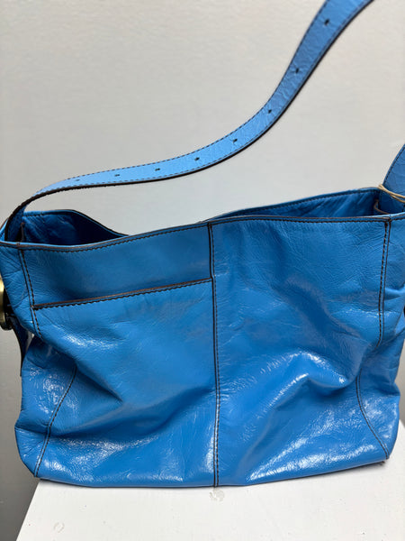 HOBO Render Tranquil Blue Leather Shoulder Bag Kathy Mangum