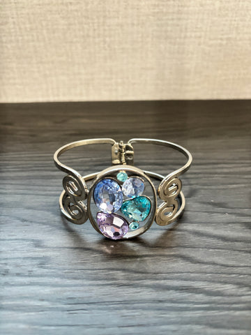 Pastel Gemstone Swirl Bracelet Sparkling Statement Jewelry for Everyday Elegance Kathy Mangum