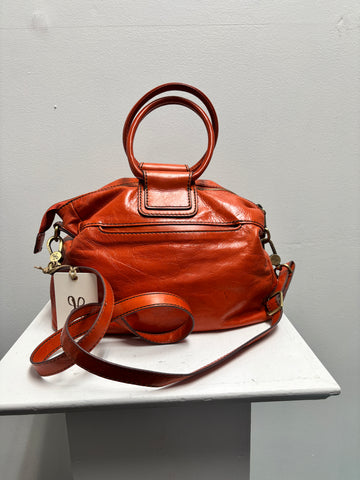 Hobo Sheila Medium Polished Leather Grenadine Leather Handbag-PreLoved Kathy Mangum
