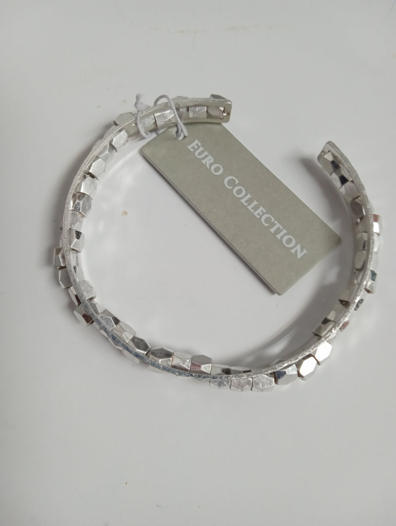 Silver Sparkly Nugget Cuff Bracelet – Bold Statement Jewelry