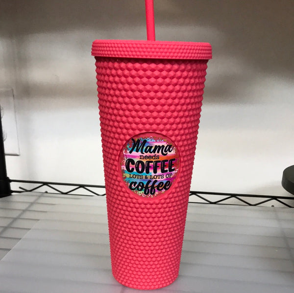 Handmade Studded Cups-Mama Needs Coffee