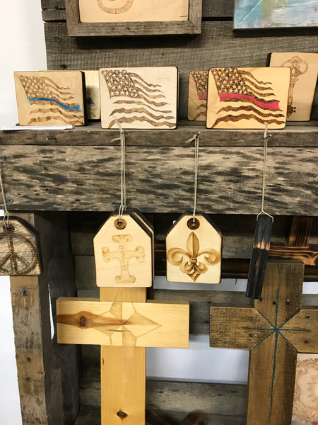 3x4 Burned Wood Flags