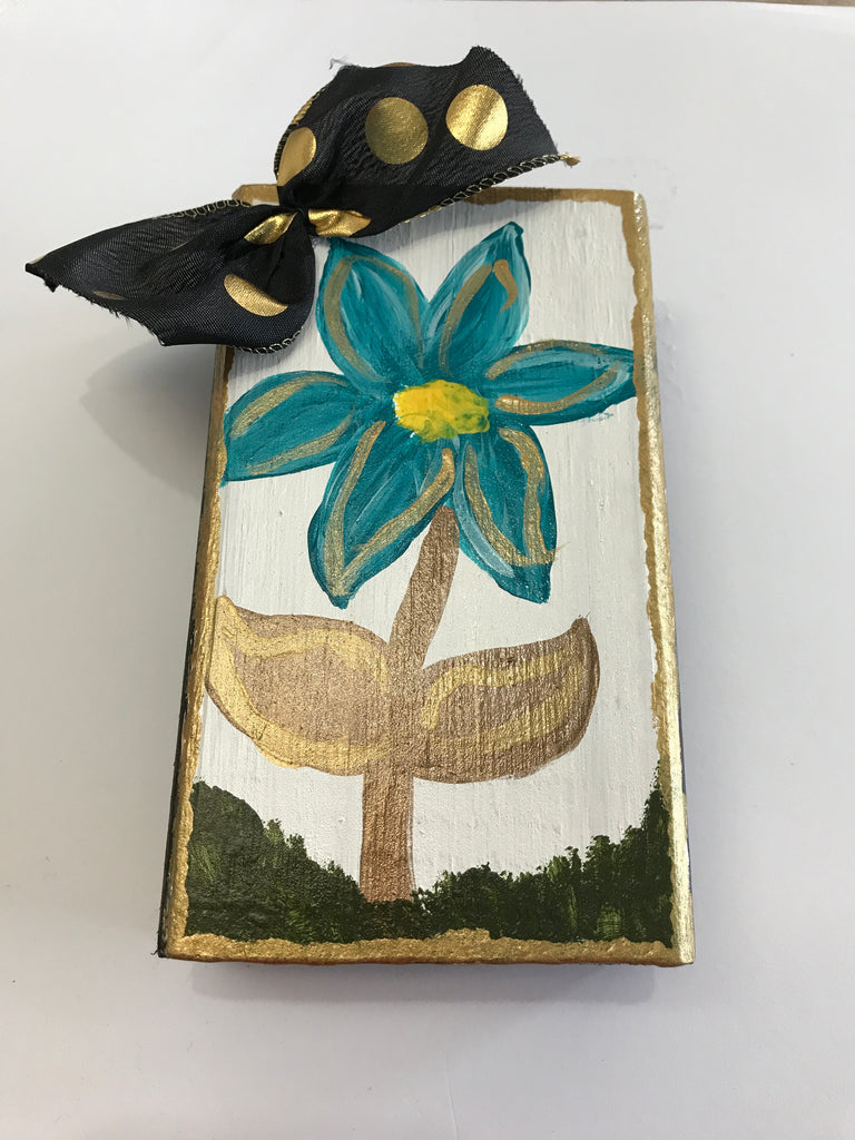 3" x 6" Wood Block/Flower