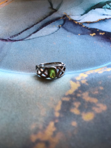 Ring: Sterling Silver Mint Green stone