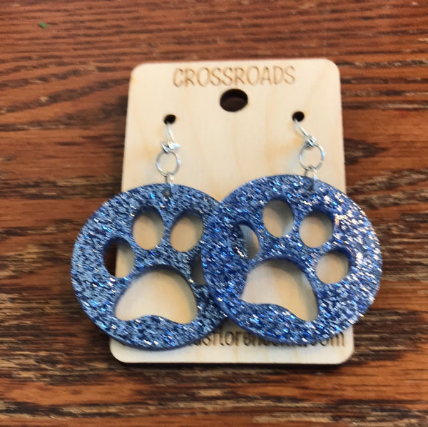 Circle Paw Print Earrings