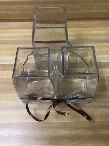 Glass Candle Set of 3 Tealight OhhMy! Gifts and Things, LLC
