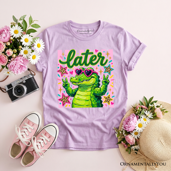 Later Alligator Kids T-Shirt, Funny Coquette Animal Tee for Youth Girls OrnamentallyYou
