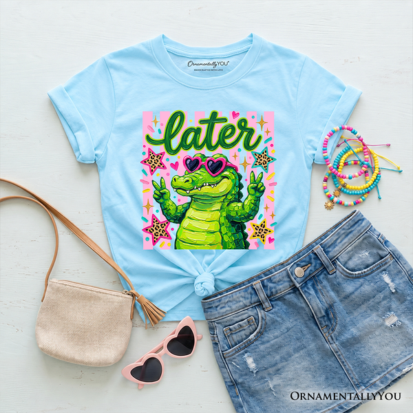 Later Alligator Kids T-Shirt, Funny Coquette Animal Tee for Youth Girls OrnamentallyYou