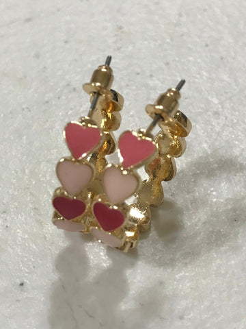 Gold Colored Heart Earrings