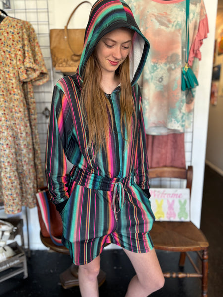 Crazy Train Romper - Multi Color Jumper Shorts Playsuit for Women & Casual Shirley Ollison